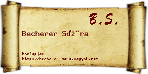 Becherer Sára névjegykártya